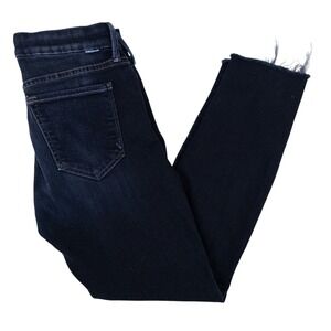 MOTHER The Looker Jeans Coffee‎ Tea or Me Wash Dark Blue Skinny Raw Hem 28x27